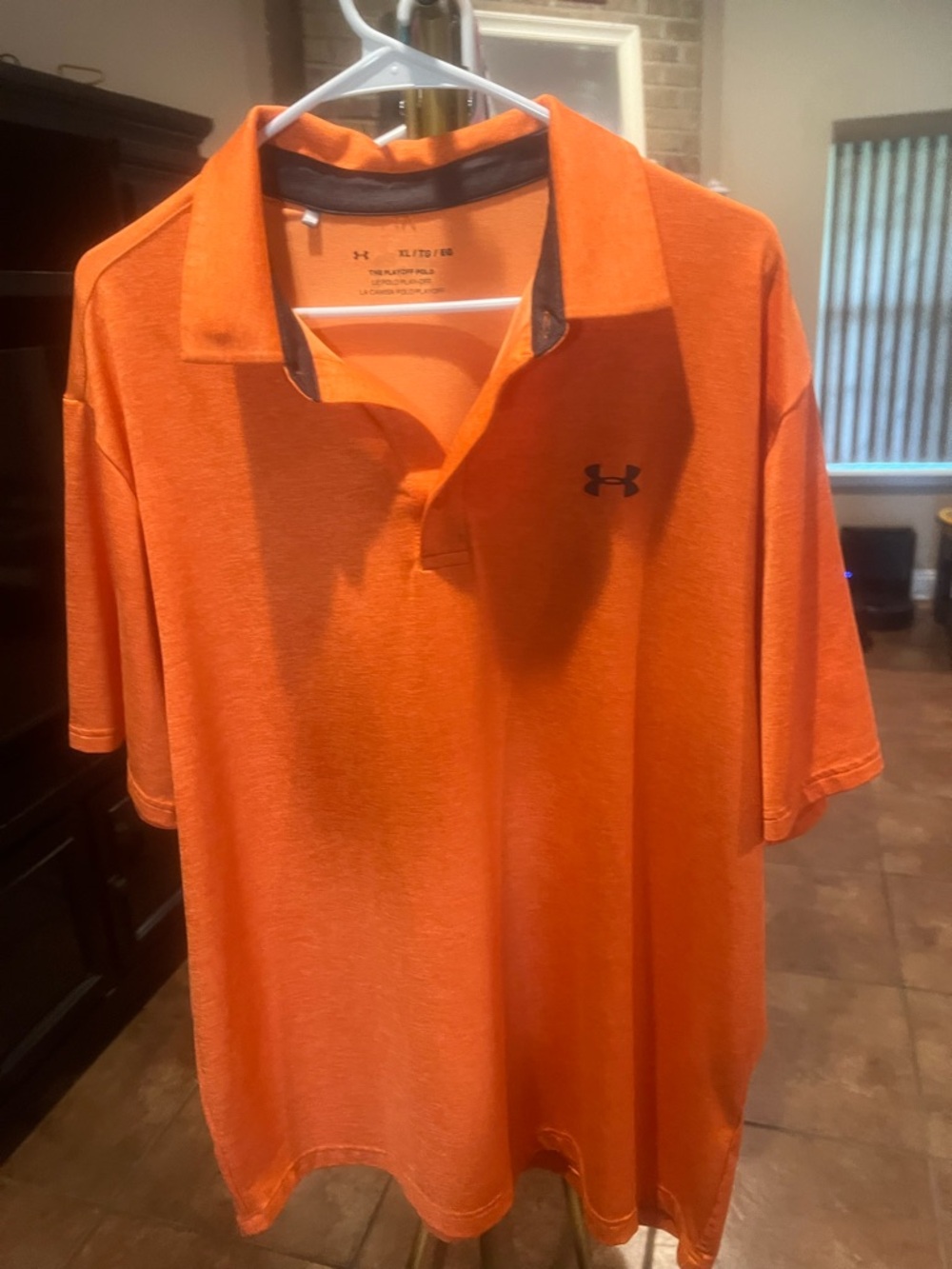 Under Armour Orange Men's Performance Polo with Contrast Collar